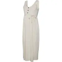 Mamalicious Mlivy Lia Sl Jrs Ankle Dress 2F Noos - Cream - S