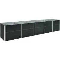vidaXL Korotettu kukkalaatikko galv. teräs 400x80x77 cm antrasiitti