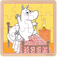 Barbo Toys Moomin - Wooden Square Puzzle - Bedtime Jumping - Multi/patterned - ONE SIZE
