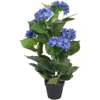 vidaXL Tekokukka ruukulla hortensia 60 cm sininen