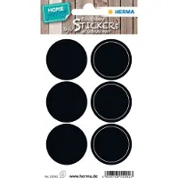 Herma 15092, Musta, Ympyrä, Kiinteä, Paperi, 6 kpl, 2 arkkia