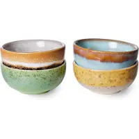 HK Living 70s Ceramics Kulhot Xs 4 kpl setti Castor