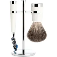 Muhle Liscio Set Razor Fusion + Shaving Brush High-Grade Resin White