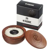 Kent Brushes Dark Oak Shaving Bowl with Luxury Shaving Soap 120 g