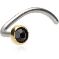 Blomdahl Silver Titanium Bezel 3 mm Black