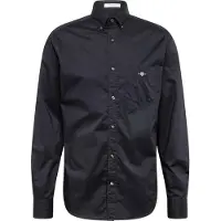 Gant for man. 3000100 Classic poplin shirt Regular Fit black (4XL), Casual, Cotton, Long sleeve