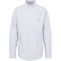 Gant for man. 3000230 Regular Fit Oxford Shirt in blue fine stripes (S), Casual, Cotton, Classic, Long sleeve