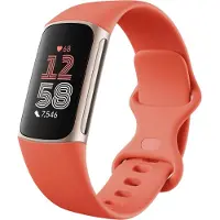 Fitbit Charge 6 aktiivisuusranneke, koralli / Shamppanja kulta alumiini
