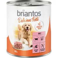 Briantos 6x800g Delicious Paté nauta koiran märkäruoka