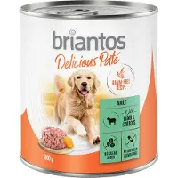 Briantos 6x800g Delicious Paté lammas & porkkana koiran märkäruoka