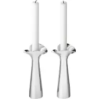 Georg Jensen Bloom Botanica kynttilänjalka 2-pakkaus Ruostumaton teräs