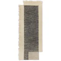 Ferm Living Counter Käsin kudottu villamatto 80x200 cm - Charcoal/Off-white