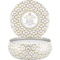 Voluspa Suede Blanc Maison Blanc 3-Wick in Decorative Tin 40h