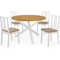 vidaXL spisebordssæt 5 dele MDF hvid