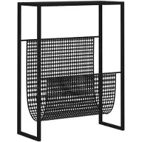 vidaXL Sanomalehtiteline musta 35x15x45 cm teräs