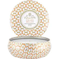 Voluspa Italian Bellini Maison Blanc 3-Wick in Decorative Tin 40h