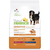 NATURAL TRAINER Kuivaruoka koirille Natural Trainer Sensitive No Gluten keskikokoisille ja suurikokoisille koirille, 3 kg, lohi