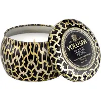 Voluspa Suede Noir Mini Tin Candle 25h