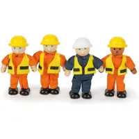 Tidlo Wooden Dollhouse Dolls Construction Workers