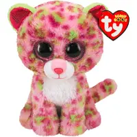TY Beanie Boos M LAINEY leopardin vaaleanpunainen vihreätäpläinen
