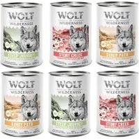 Wolf of Wilderness 6 x 400 g sekoituspakkaus viljaton koiran märkäruoka