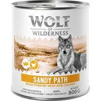 Wolf of Wilderness 6 x 800 g Senior Sandy Path Poultry with Chicken viljaton koiran märkäruoka (Senior Sandy Path Poultry with Chicken)
