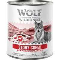 Wolf of Wilderness "Expedition" Senior 6 x 800 g - Stony Creek - siipikarja ja nauta