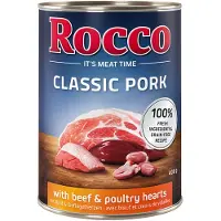 Rocco 24x400g Classic Pork nauta & siipikarjansydän koiran märkäruoka