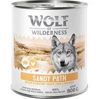 Wolf of Wilderness 6x800g Adult "Expedition", Sandy Path, koiran märkäruoka