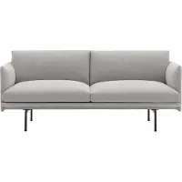Muuto , Outline Sofa 2-seater - Black Base - Clay 12 Black