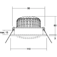 Brumberg Kerby-R-LED-kohdevalo 4000K alumiini Kerby-R, himmennettävä, Alumiini/harmaa/sinkki, Olohuone/ruokailutila, Alumiini,