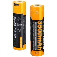 Fenix ARB-L18-3500U 18650 battery with micro-USB-port, 3500 mAh