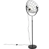 QAZQA Teollinen lattiavalaisin musta 50 cm säädettävä - Hanze