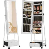 Songmics Peili, , 41,5x37x152,5 cm, valkoinen