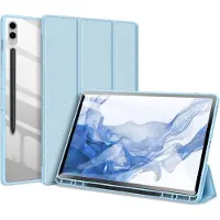 DUX Samsung Galaxy Tab S9 FE+ Toby Tri-Fold Älykäs Lompakkokotelo - Vaaleansininen