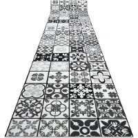 Rugsx Azulejo käytävämatto liukuestepohjalla 110 cm - harmaa