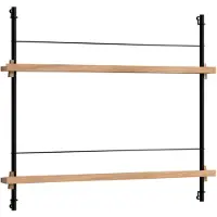 MOEBE Box Set, Magazine Shelving Ms.65.1, Black Shelves, Stainless Steel Legs (Fsc Mix Credit) - H:65CM