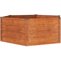 vidaXL Korotettu istutuslaatikko, ruosteenvärinen, 129x129x45 cm, Corten-teräs