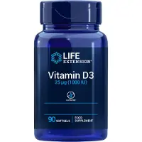 Life Extension Vitamin D3 25 mcg (1000 IU) 90 softgels ravintolisä