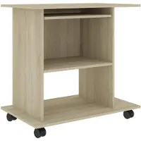 vidaXL Tietokonepöytä Sonoma-tammi 80x50x75 cm tekninen puu
