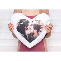 Smartphoto Tyynynpäällinen polyesterista sisätyynyllä. Sydän M. painatus edessä