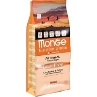 Monge Grain Free Dog 2x 12kg Viljaton All Breeds Duck & Potato Monge Super Premium Dry Dog Food, kaikki rodut