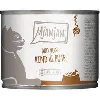MjAMjAM 6x 200g Duo herkullista naudanlihaa & hyvää kalkkunaa höyrytetyn kurpitsan kera märkäruokaa kissoille