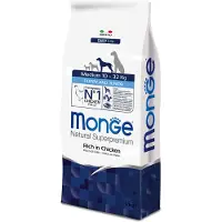 Monge Superpremium Dog Dry Dog Medium Puppy - Junior kuivaruoka keskikokoisten rotujen pennuille, 12 kg