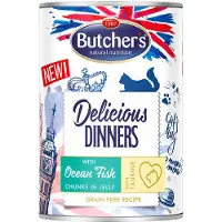 Butcher's 48x400g Delicious Dinners merikala, märkäruokaa kissoille