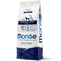 Monge Superpremium Dog 2x12kg Chicken Medium Senior Senior Monge Natural Superpremium kuivalle koiralle