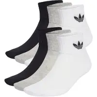 Adidas Originals Sukat 'Mid Ankle 6 Pairs' meleerattu harmaa / musta / valkoinen