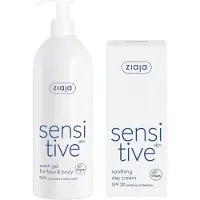 Ziaja SETTI: Sensitive päivävoide SPF20 50 ml + pesuneste 400 ml