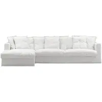 Decotique Verhoilu Le Grand Air Kolmipaikkaiselle Sohvalle Divan Vasen - Huonekalujen verhoilu Puuvilla Valkoinen - 11001421