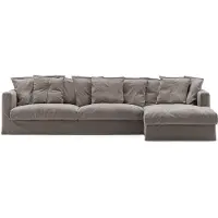 Decotique Verhoilu Le Grand Air Kolmipaikkaiselle Sohvalle Divaani Oikea - Huonekalujen verhoilu Pellava Smokey Granite - 11001936